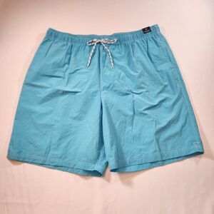 Roundtree & Yorke Solid Light Blue Swim Trunks Mens Sz 3XT Drawstring New Tags!